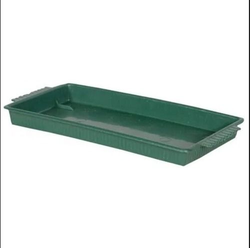 Green 8 X 14 Inch 100 Gram Light Wight Rectangular Rigid Pvc Plastic Tray