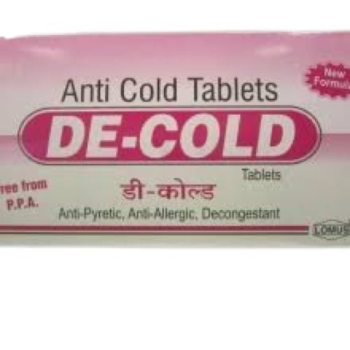 De Cold Anti Cold Tablets Anti-Pyretic Anti-Allergic Decongestant General Medicines