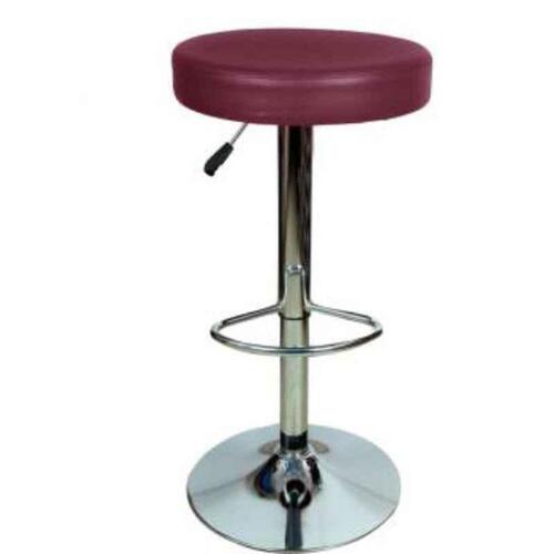 Adjustable 14 Inch Steel Red Leather Seat Bar Stool