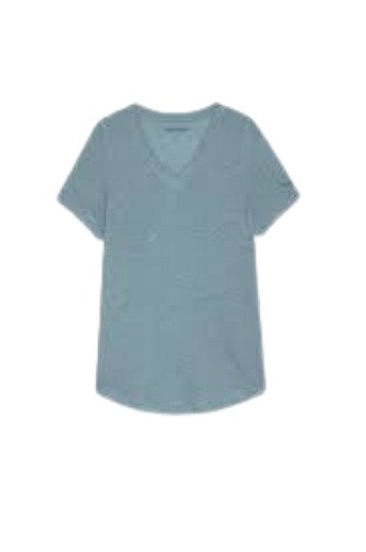 Blue Casual Wear Short Sleeve V-Neck Plain Cotton T-Shirt For Girls