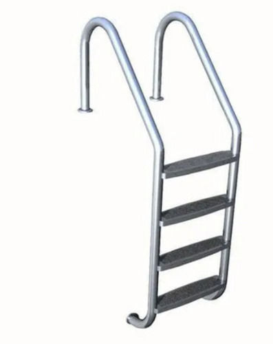 Silver Heavy Duty 4 Step Non Slip Pool Entry Ladder With Easy Mount Legs