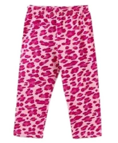 Pink Ladies Casual Wear Printed Cotton Capri Leggings