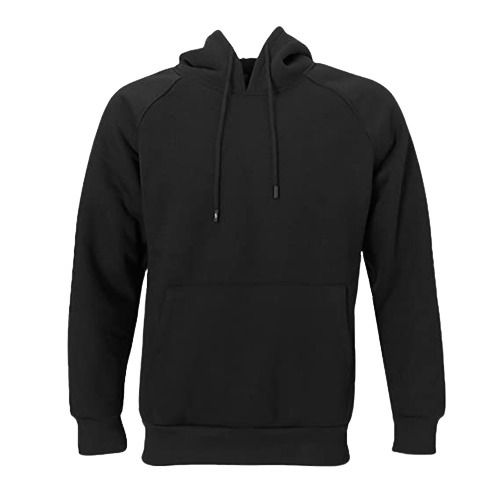 Black Mens Plain Full Sleeve Cotton Breathable Sweatshirt