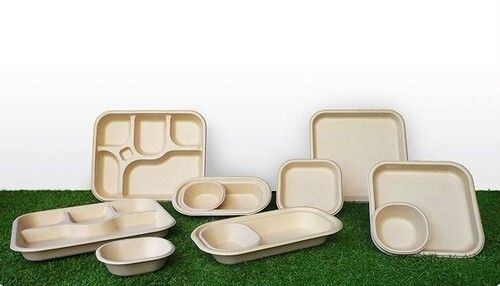 Natural Biodegradable Sugarcane Bagasse Plate For Event And Party Supplies Installation Type: Wall Mounted