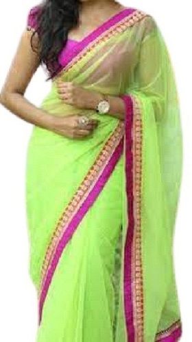 Party Wear Lightweight Plain Chiffon Fancy Saree For Ladies