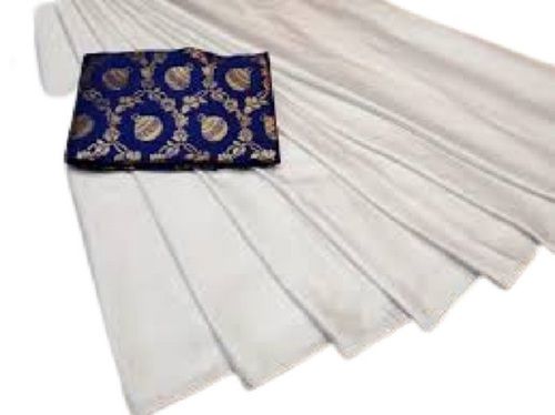 Plain Pattern Daily Wear Pure Cotton Silk Sarees For Ladies