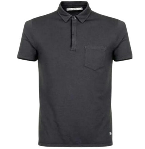 Regular Fit Short Sleeve Plain Polo Neck Cotton Collar T Shirt For Men