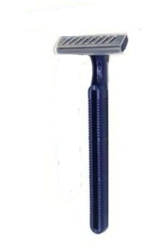 Blue Rubber Handle Comfortable Grip Stainless Steel Disposable Razor