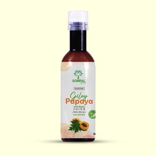 Somfal Ayurveda Organic Giloy Papaya Juice - with Natural Ingredients for Fewer