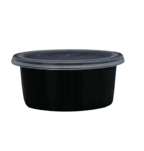 Black 100Ml Light Weight Round Leak Proof Plain Plastic Storage Container