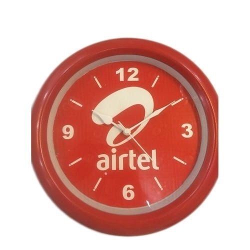 Red 220 Gram Classic Design Round Shape Analog Promotional Wall Clock