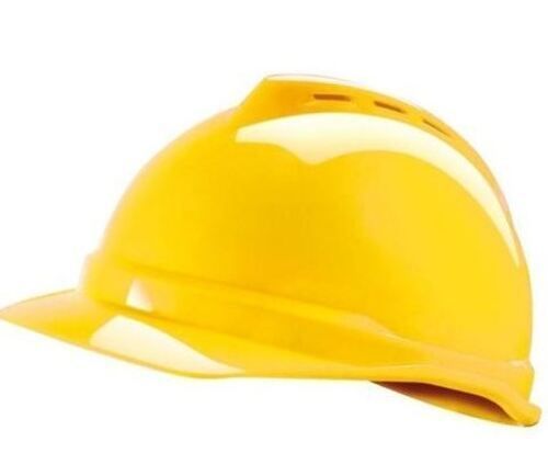 Yellow 28X20X15 Cm Round Adjustable Strap Pvc Plastic Industrial Safety Helmet