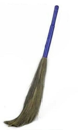 Blue 48 Inches Eco Friendly Soft Grass And Plastic Handle Floor Broom