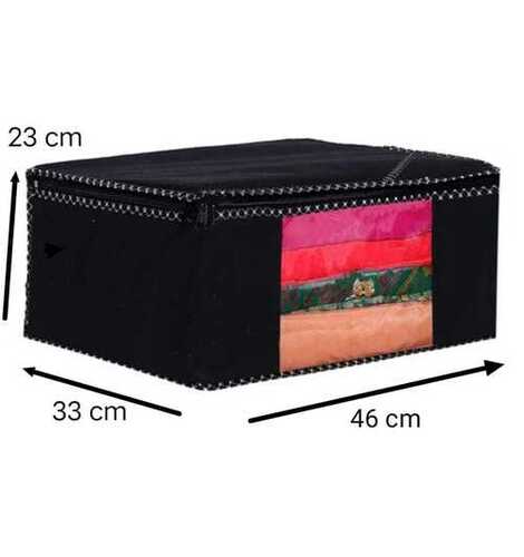 Designer Black Non Woven Fabric Saree Cover/Clothes Organiser For Wardrobe