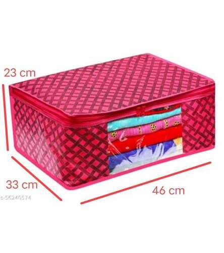 Designer Red Printed Non Woven Fabric Saree Cover/Clothes Organiser