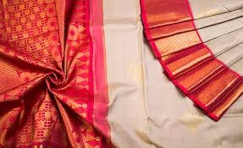 Ladies Traditional Wear Lightweight Plain Cotton Silk Saree For Summer Season