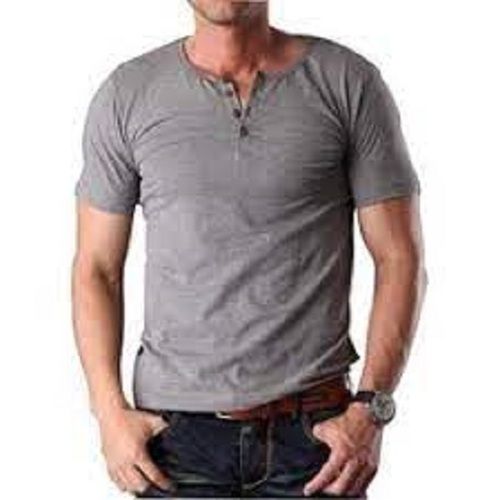 Mens StylishA  Plain Cotton Short-Sleeve Polo Neck Casual T Shirt