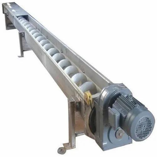 Black Semi-Automatic 4 Hp Horizontal Stainless Steel Screw Conveyor