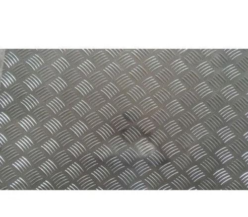 Silver 3 Mm Thick Rectangular Polished Finish Aluminum Checkered Sheet