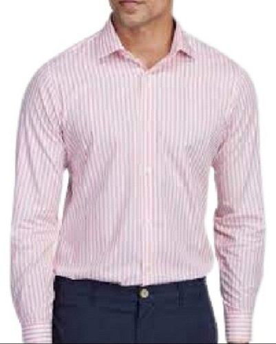 Formal Wear Regular Fit Skin Friendly Long Sleeve Striped Cotton Mens Shirt Collar Style: Straight