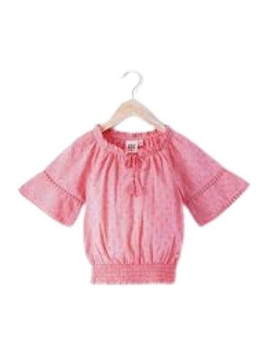 Girls Printed Pattern 3/4th Sleeve Pure Cotton Material Casual Tops