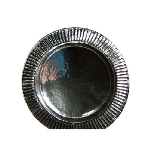 Silver Plain Round Shape 9 Inch Disposable Paper Plate For Events And Party Use