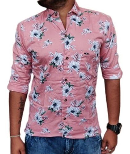 Printed Pattern Full Sleeve Breathable Casual Wear Cotton Shirt For Men's