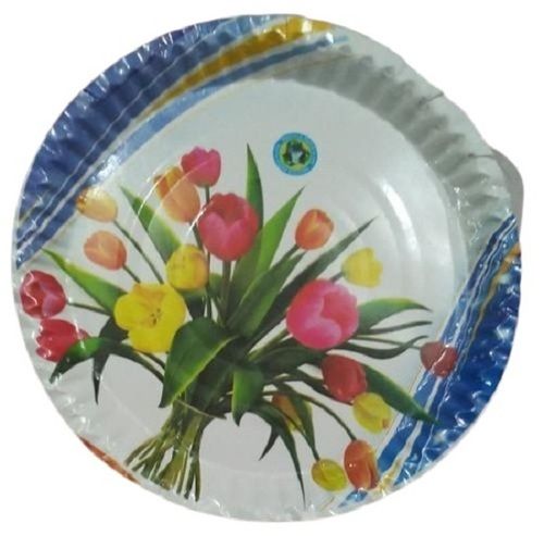 Muliticolor Round Shape 8 Inch Size Serving Food Plastic Free Paper Plate