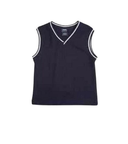 Sleeveless V Neck Plain School Uniform Cotton Sweaters For Kids  Chest Size: 21 Inch