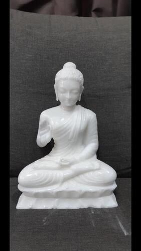 40 Inch White Marble Buddha Statue For Worship