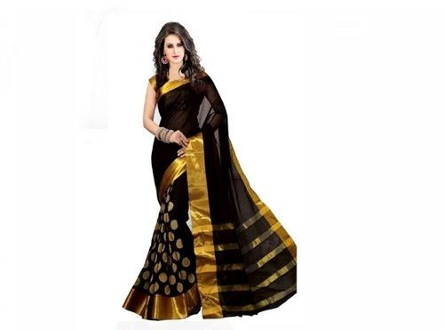 Multicolor Bollywood Style Party Wear Printed Cotton Silk Saree With Contrast Border