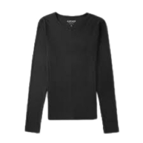Black Ladies Plain Full Sleeve Casual Wear Cotton T Shirt