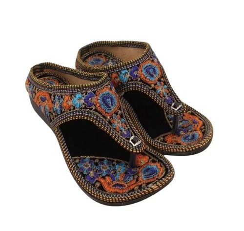 Multi Colour Comfortable Flats Synthetic Pvc Fancy Zari Work Ladies Slippers