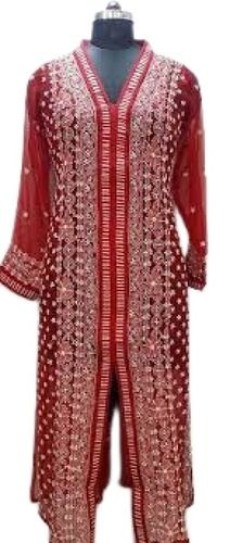 Ladies Printed Pattern 3/4Th Sleeve Party Wear Pure Cotton Chikan Kurti Bust Size: 27 Inch (In)