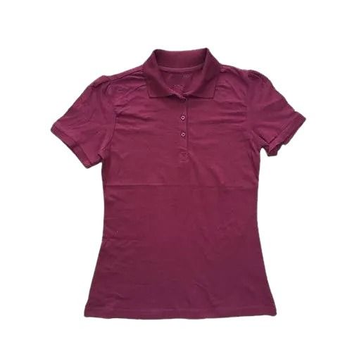 Ladies Regular Fit Short Sleeves Casual Wear Plain Polo Collar T Shirts Age Group: Adults