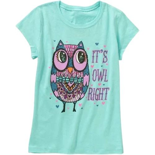 Short Sleeves Round Neck Printed Casual Wear Cotton T Shirts For Girls  Age Group: Adults