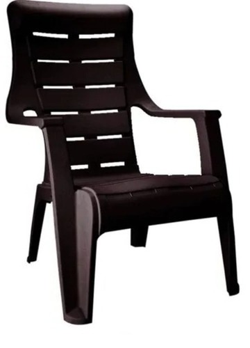 ब्राउन 24X29X35 इंच टिकाऊ और हल्के वजन वाली पीवीसी प्लास्टिक चेयर 2.5 किलोग्राम वजन के साथ