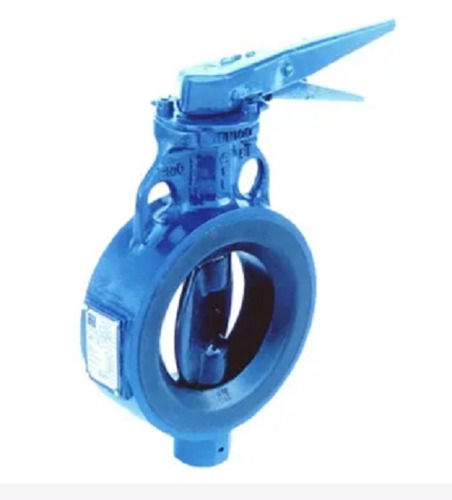 Blue 40 Mm Round Shape Pipeline Cast Iron Butterfly Valves