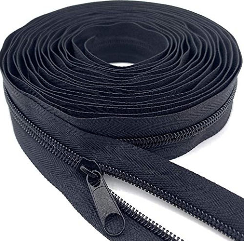 Black 90 Meter Polyester Open End Zipper Roll For Bag