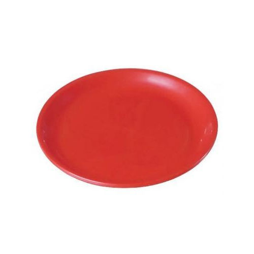 Red Plastic Dinner Plate - Shape: Round