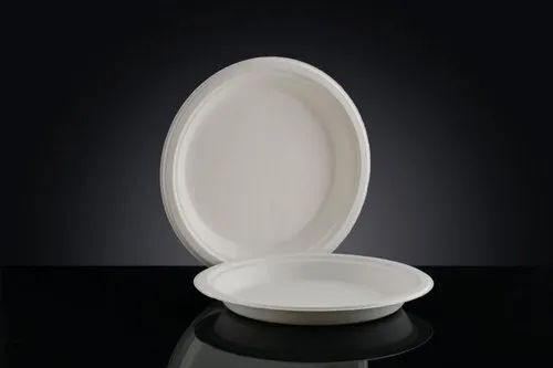 Round Shape White Paper Disposable Plate For Food Serve Use