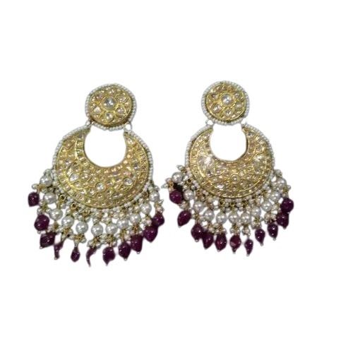  14k Grade Light Weight Wedding Wear Designer Gold Earring Set For Women