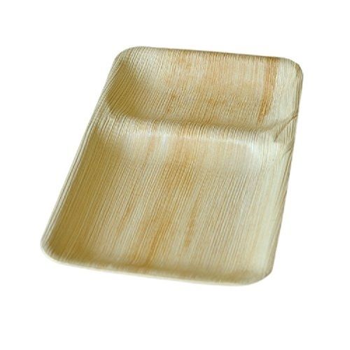 Light Brown 10 Inch Rectangle Shape Plain Disposible Eco-Friendly Areca Leaf Plate