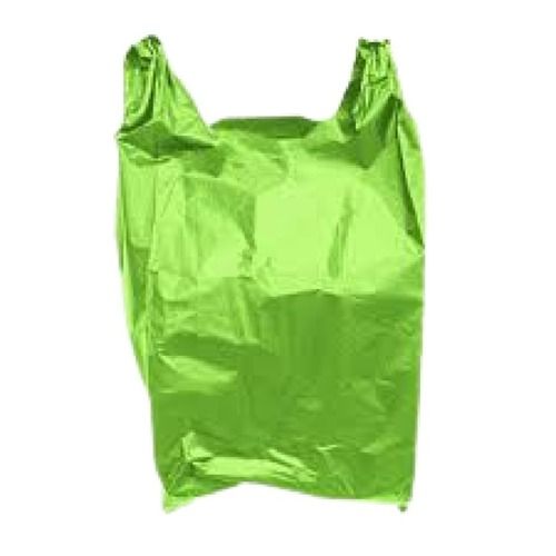 Green 10 Inch Waterproof Plastic Plain Reusable U-Cut Grocerya Carry Bag