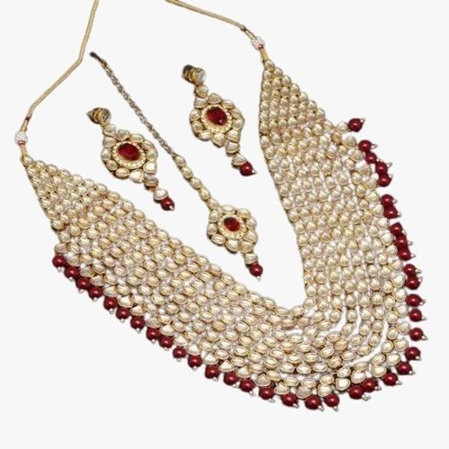 125 Grams Wedding Wear Pearl Necklace Set For Women