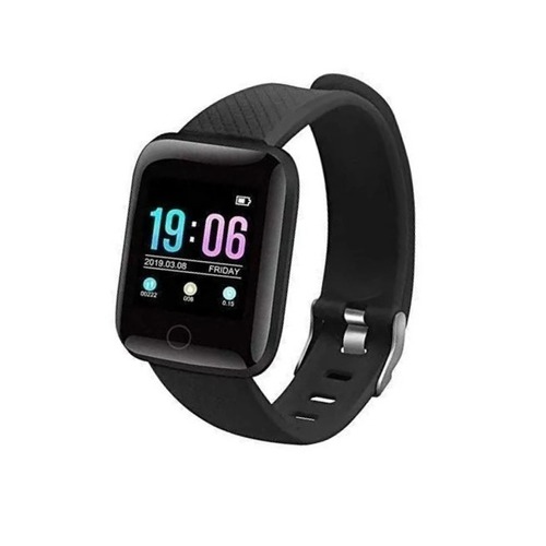 Black 2.1 Inches Display Plastic Body Square Touch Screen Digital Smart Watch 