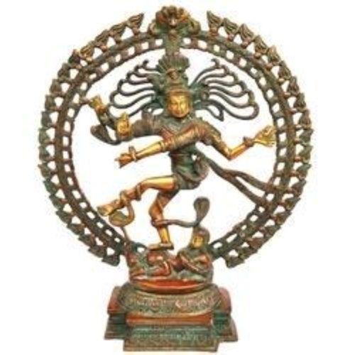 Rose Gold 42X10X50 Cm Auspicious Brass Material Natraj Statue For Home Decor And Gifting