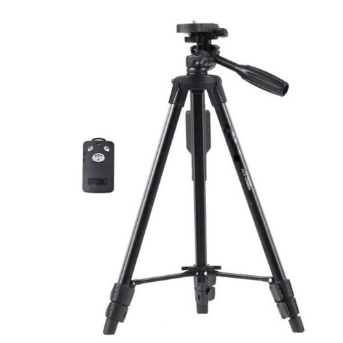 Black 5 Foot Adjustable And Durable Remote Control Aluminum Tripod Stand