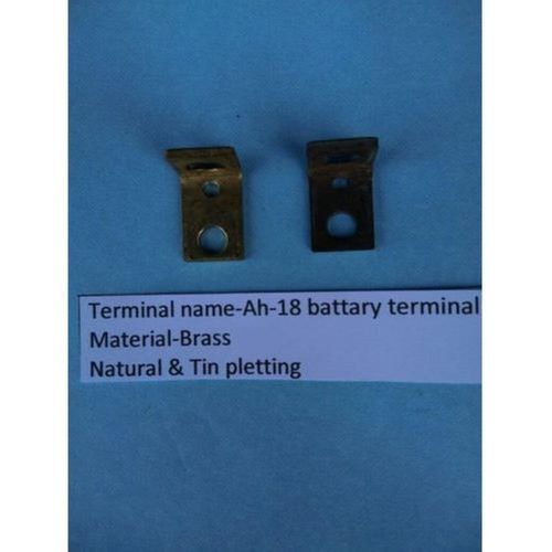  65X18X18 Mm बिना सील पॉलिश के प्राकृतिक टिन प्लेटिंग ब्रास Ah-18 बैटरी टर्मिनल बोर्ड की मोटाई: 1-5 मिलीमीटर (Mm) 