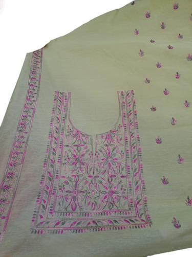 महिलाओं के लिए मल्टी कलर एम्ब्रॉयडरी किया हुआ कस्टमाइज़ेबल अनस्टिच्ड हाइपोएलर्जेनिक कॉटन सलवार सूट